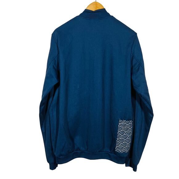 Adidas Originals Full Zip Jacket Long Sleeve Blue Athletic Track - L - Picture 2 of 7